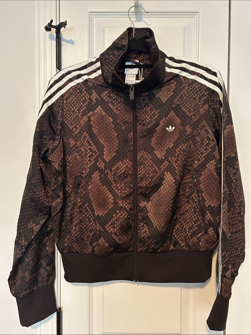 adidas Originals Women's Satin Snake Print Firebird Track Jacket